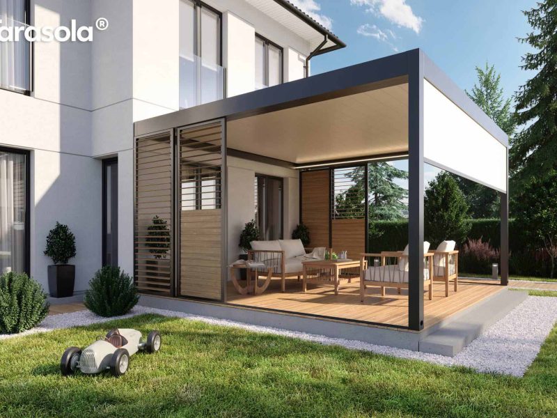 Die Tarasola Terrassenüberdachungen von Meinlamellendach.de sind die ideale Sonnenschutzlösung für Ihren Garten.