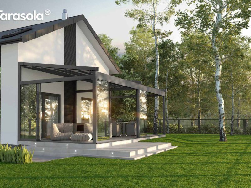 tarasola elegancy sachsen auf einer Terrasse mit Glas an den Seiten